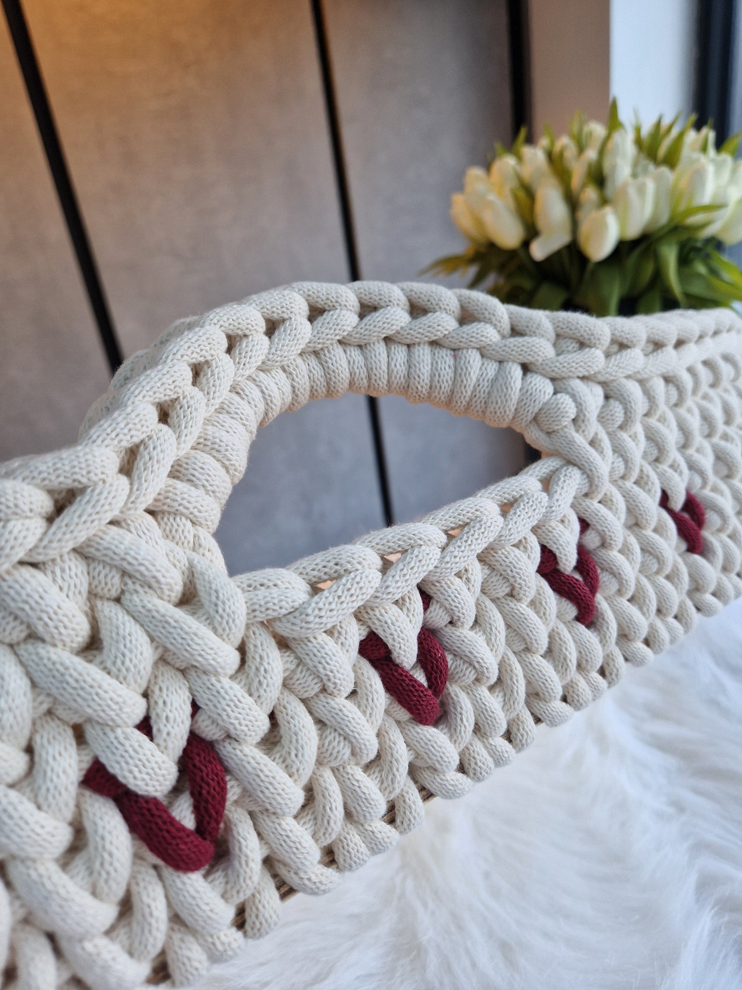 Love Heart Crochet Changing Basket