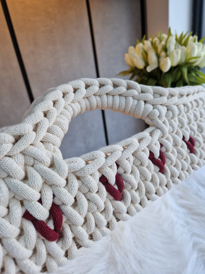 Love Heart Crochet Changing Basket