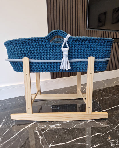 Crochet Moses Basket -Single Colour