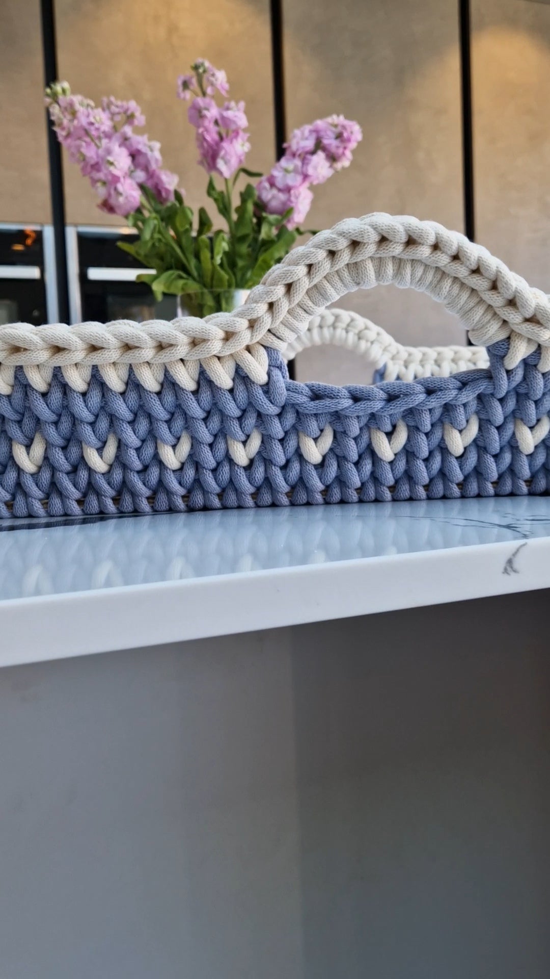 Love Heart Crochet Changing Basket