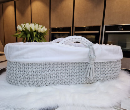 Crochet Moses Basket - Two Tone